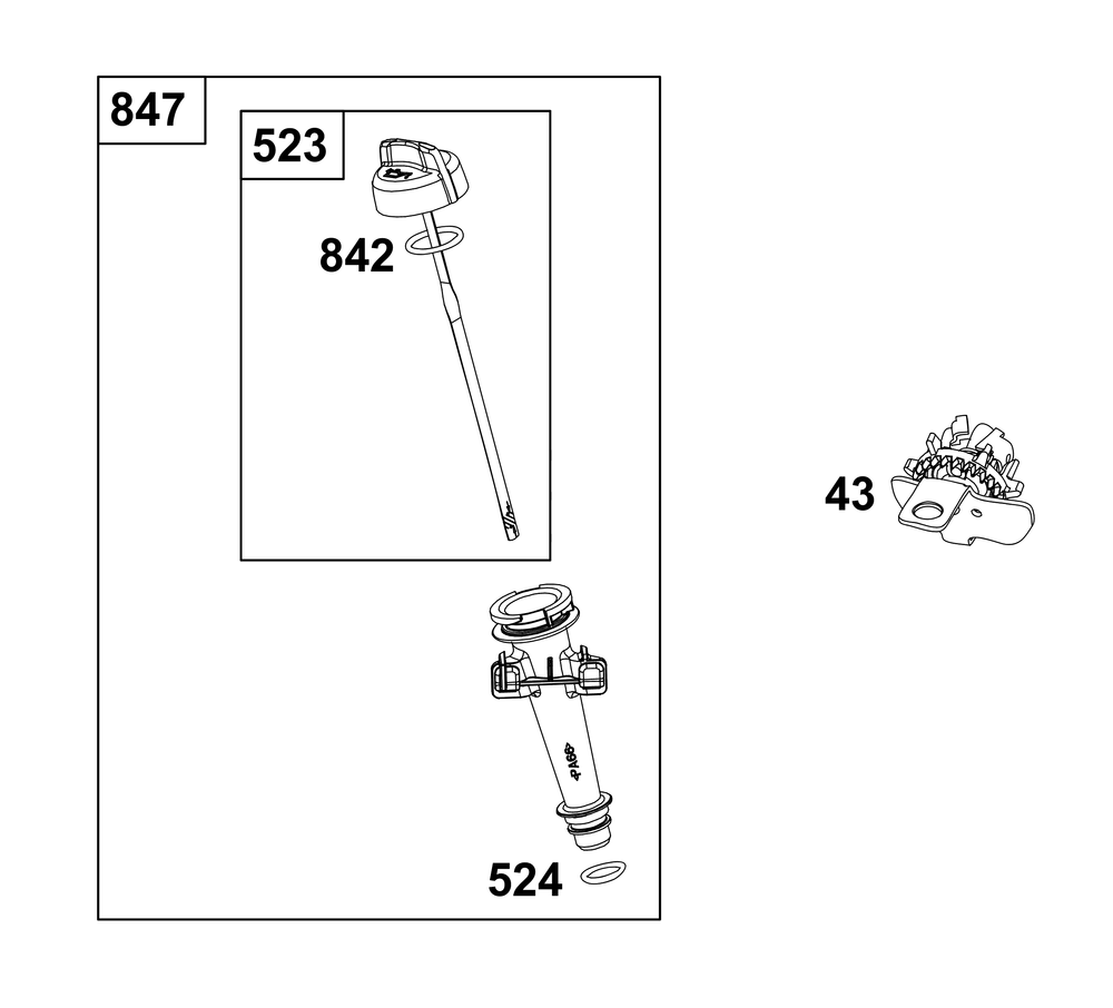 Lubrication Group Diagram and Parts List for 092J0B-0014-H5 020000 - 09Z999 Briggs and Stratton Engine